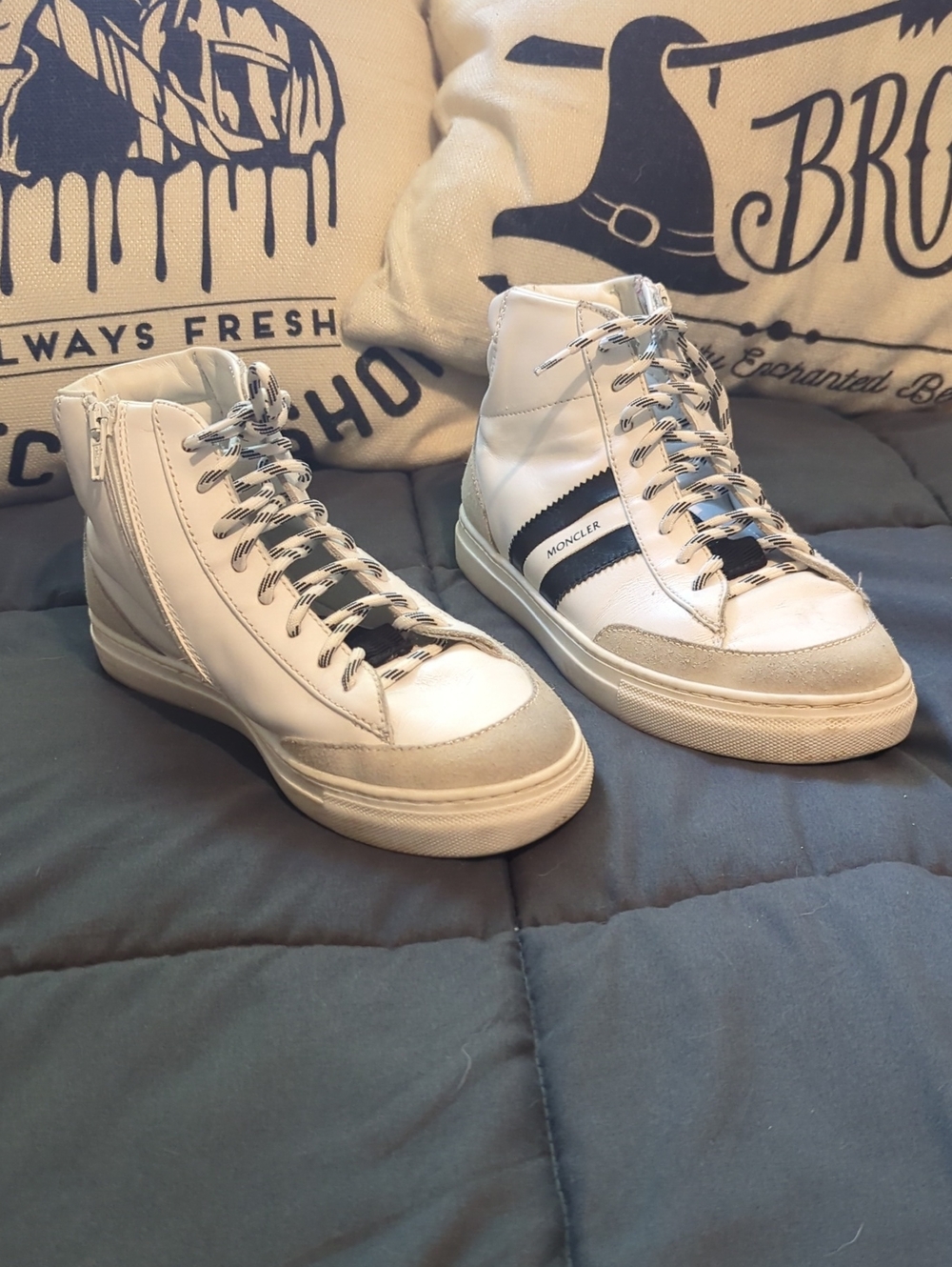 Authentic Moncler Enfant White High-Top Sneakers (430.00 Retail) Unisex 6.5-7 38